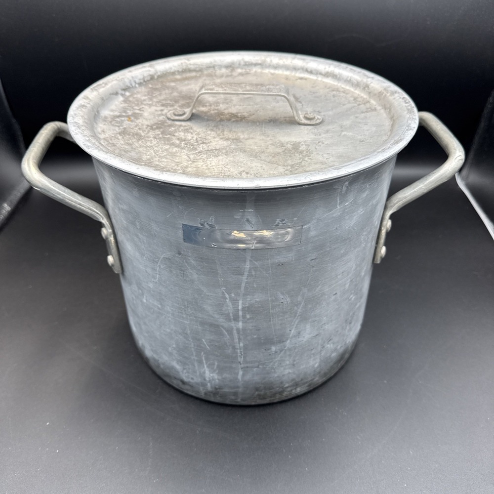 Vintage Used Commercial Aluminum Cookware Toledo Ohio 808 8QT Pot with 310C Lid